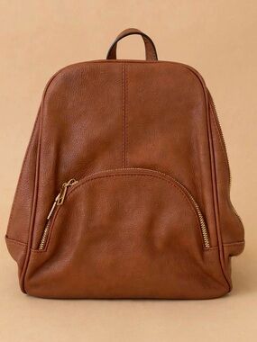 Everyday Leather Backpack in Cognac Brown